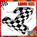 Mifoci 13.7" Race Car Cardboard Fillable Number Box for Charcuterie Fast Birthday Party Decor 1st 2nd 3rd 5th Number Shaped Box Black and White Checkered Snack Paper Mache Tray for Party Supplies (1)