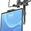 INSSKY Car Rear View Mirror Tablet Mount, [4-Claw Fixation] 360 Rotatable & Retractable Tablet Holder, Fit Thickness Case (Deep Max 1.18'') for iPad Pro/Air/Mini, Galaxy Tab, All 6.1-15.6" Devices