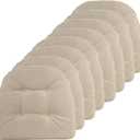 Non-Slip Chair Cushions, Assembled in USA, U-Shaped Skid-Proof Seat Pads for Dining Room, Kitchen, Office, 15"x16", 8 Pack