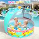 Kiddle Baby Pool with Canopy, Pop-Up Above Ground Pool, Foldable Infant Wading Pool for Toddlers 1-3, Baby Beach Tent, Portable Water Play Sum Toys for Child