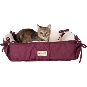 Armarkat 2-in-1 Cat Pet Bed & Fleece Cat Mat, Burgundy/Ivory, 16" L x 16" W x 6" H (C06HJH/MB)