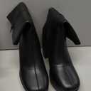 DREAM PAIRS Women's Mid Calf Gogo Boots Platform High Chunky Block Heel Square Toe Ankle Boots, Size 8, BLACK-PU, SDMB2410W