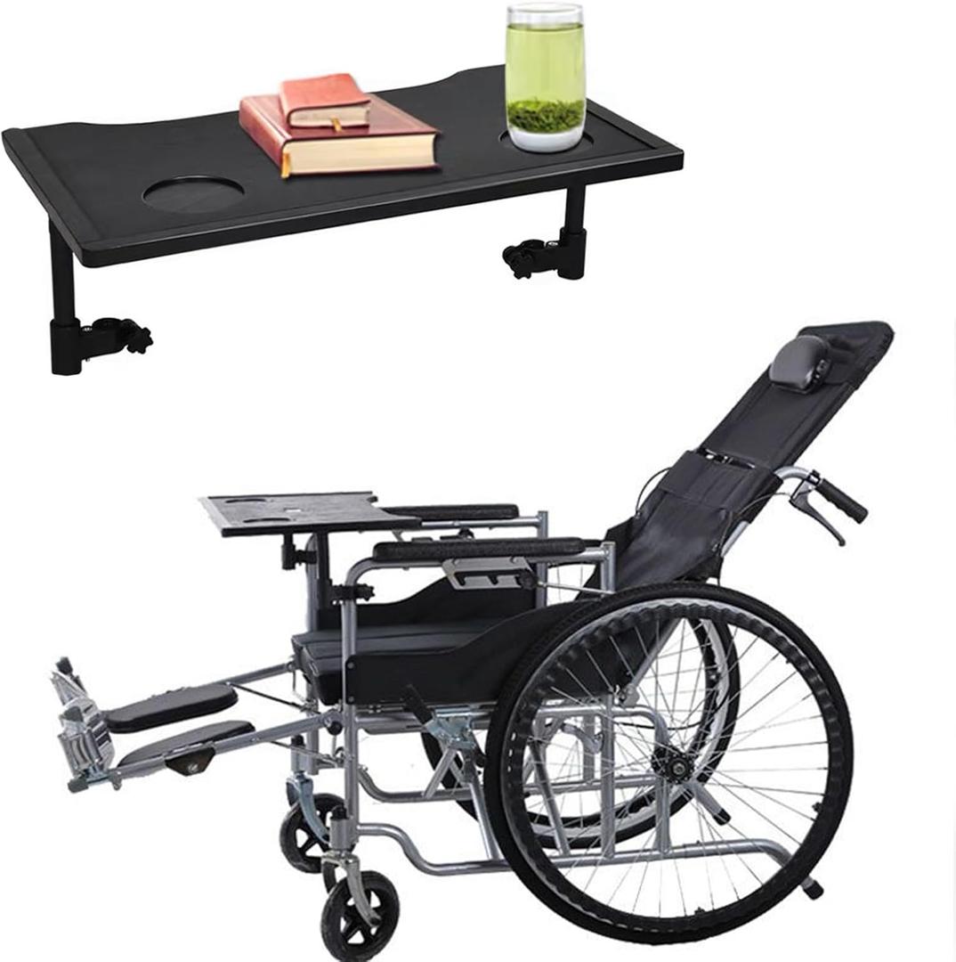 Wheelchair Tray Table with Cup Holder,Detachable Wheelchair Table for Eating, Reading, Resting, Wheelchair Accessories