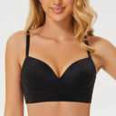 MELENECA Women's Push Up Bralettes Seamless Padded Wireless Bra with Support and Lift (40A, Black)