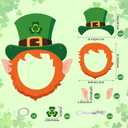 24Pcs St. Patrick's Day Mask Crafts Kit, Leprechaun Paper Hat Masks Decorations, Leprechaun Cutouts for Saint Patrick Day Classroom Office Irish Party Supplies Bulletin Boards Lockers Decor