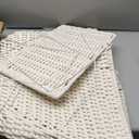 Laundry Hamper with 3 Removable Liner Bags; 132L Handwoven Rattan Laundry Basket with Lid & Heightened Feet; Clothes Hamper with Side Handles; Laundry Sorter with 3 Separate Sections (White) (132L (25.98x13x26.57 Inches))