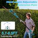 Pole Hedge Trimmer Cordless for Makita 18V Battery (No Battery), 2-in-1 Brushless 12" Hedge Trimmer and 3.9" Grass Shear with 8.5FT Extension Pole, 15Ft Long Reach for Tree Shrub Pruning