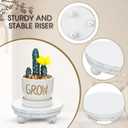 3 x Amyhill 3 Pcs 5/4/3 Inch Wooden Risers for Display Wood Pedestal Stand Mini Tray Stand Round Wooden Pedestal Holder Rustic Buffet Cake Riser for Decor Tiered Tray Decor Home Kitchen(Washed White)