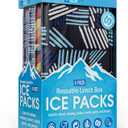 Everlasting Ice Reusable Ice Packs for Lunch Boxes & Coolers (4 Pack) Flexible, Long-Lasting, BPA Free, Versatile Lunch Box Ice Packs for Insulated Bags, Picnic, Travel, and More