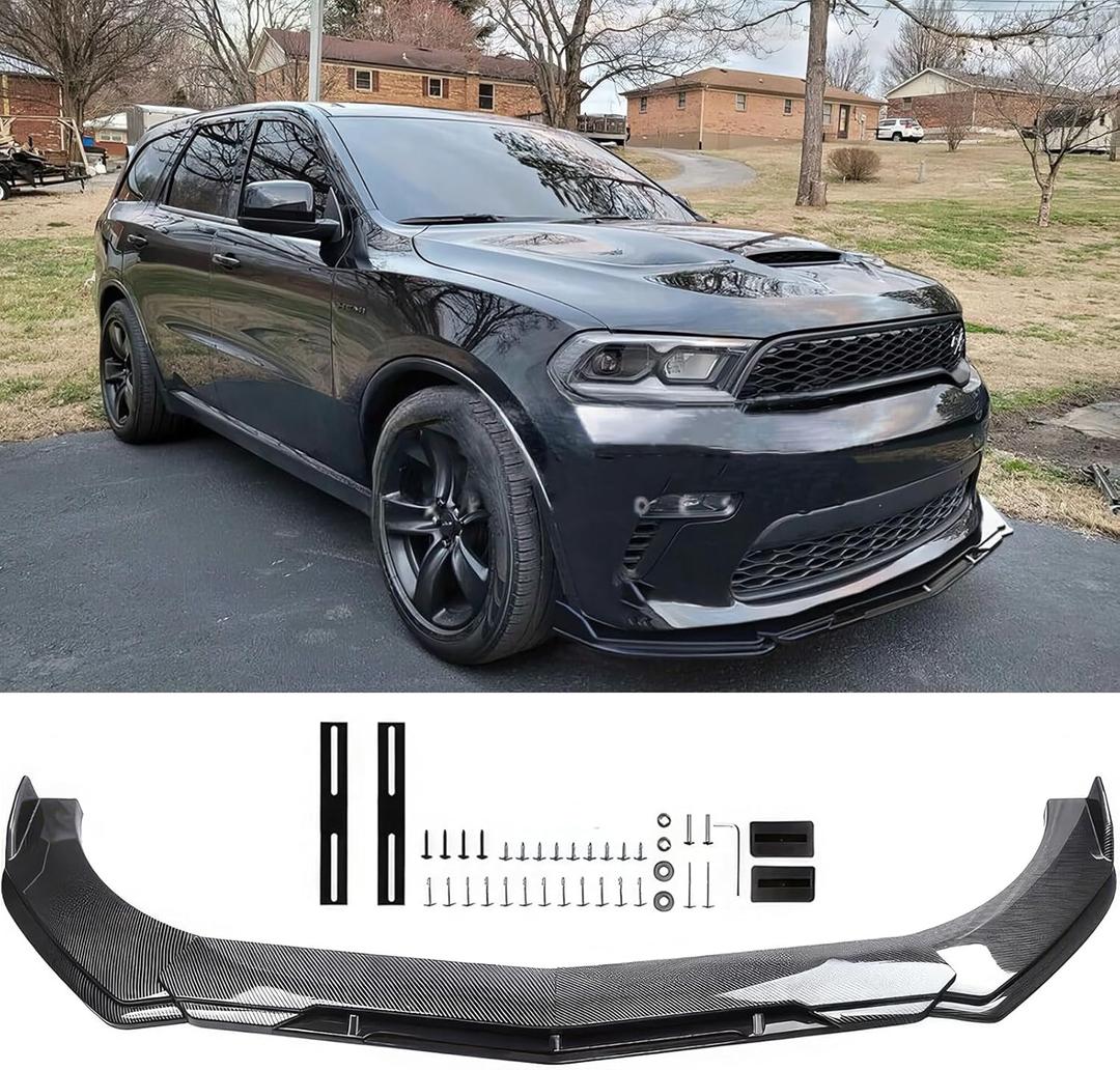 Universal Car Front Bumper Lip Spoiler Splitter Front Bumper Lip Splitter Body Kit Compatible with Honda Civic Accord Chevy Silverado Dodge Durango Corvette C8 C7 Cadillac Nissan Altima Ford