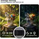 PETAFLOP Solar Garden Statues Outdoor Decor, Rabbit with Flower Basket & Butterfly for Patio Balcony Backyard Lawn Yard Decorations, Father’s Day Birthday Housewarming Gifts for Women, Mom, Grandma