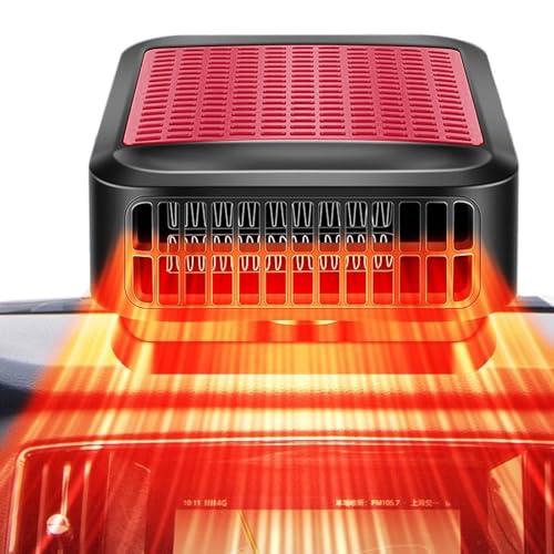 Portable Car Heater & Defroster 12V Car Heaters for Vehicle – 200W Fast Heating & Cooling Fan with 360° Rotatable Base Plug In Windshield Defogger for Car,Truck,SUV,RV | Auto Heater for Winter Driving