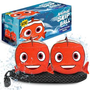 Activ Life The Ultimate Skip Ball  Water Bouncing Ball (2 Pack) Create Lasting Memories with Your Friends & Family at The Beach, Lake or Pool - Great for All Ages (Clown Fish)