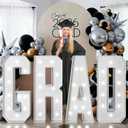 4 Pcs Graduation Decorations 4FT GRAD Light-Up Letters Party Decor Large Pre-Cut GRAD Letters Large Marquee Letter Sign Class of 2026 Pre-cut Foam Board Graduation Decoration
