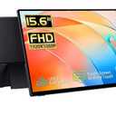 15.6'' Portable Monitor Touchscreen, FHD IPS Touch Screen with Tempered Glass, Travel Monitor with Kickstand & Speaker, HDMI USB C External Monitors for Mac Laptop Phone Computer