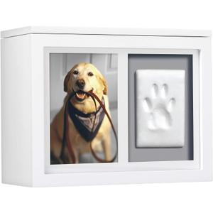 Pearhead Pet Photo Memory Box and Impression Kit for Dog or Cat Paw Print, White