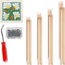 16 Pcs 4 Sets Stretcher Bars for Needlework Canvas Stretcher Bars 10 Different Size Combinations Embroidery Stretcher Bars for Cross Stitch Frame Set with Thumbtack and Remover Tool(Small Size)