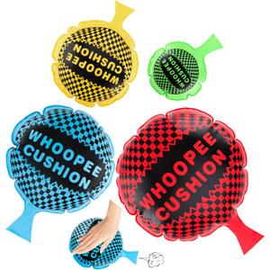 4 Pcs Whoopie Cushions, 4 Different Sizes Woopie Cushions, Classic Whoopee Cushion Goodie Bag Stuffers, Woopy Cushion Fart Bag for Boys and Girls, Party Favors and Prank Gag White Elephant Gifts