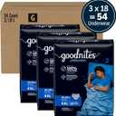 GoodNites Boys Nighttime Underwear, Size XXL, 54 Ct