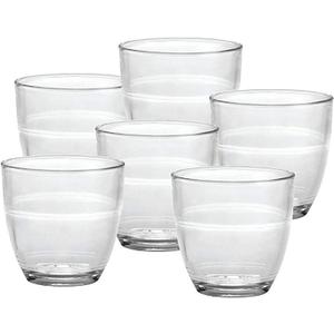 Duralex Made In France Gigogne Glass Tumbler Drinking Glasses, 3.13 ounce - Set of 6, Clear