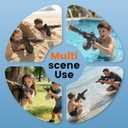 Electric Water Gun with LED Sight, Rechargeable Battery, High Capacity Drum Magazine, Black (Transparent) Ages 3+