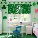 St Patricks Day Gifts Valances 54" W x 18" L - Irish Shamrocks Kitchen Curtains Valance for Windows Kitchen Decor Decorations