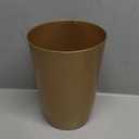Mini Waste Basket - Durable Small Plastic Garbage Trash Can Bin - Lidless Open-Top, Slim Profile for Compact Spaces - Suitable for Home, Bathroom, Office, Bedroom, Kitchen and More, Soft Brass