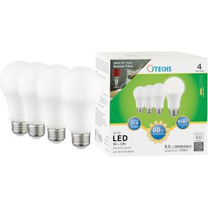 Bulbs, LED, 72pk (18-4pks), 60W, Warm White 2700K, Dimmable, A19, E26 Medium Base, Frosted Bulb