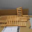 COOGOU Small Clothes Racks,Kids Clothes Hanging Rack, Bamboo Wood Clothing Garment Rack with Shelves, Free Standing Corner Dress Costume Rack for Small Place,Bedroom,Bathroom, Portable