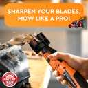 Sharp Pebble Cordless Lawn Mower Blade Sharpener Adjustable 20- 40 Angle Guide-Rotary Tool with Replaceable Sharpening Wheel Bits & Fast Rechargeable Battery Effortless Precision for Lawn Care