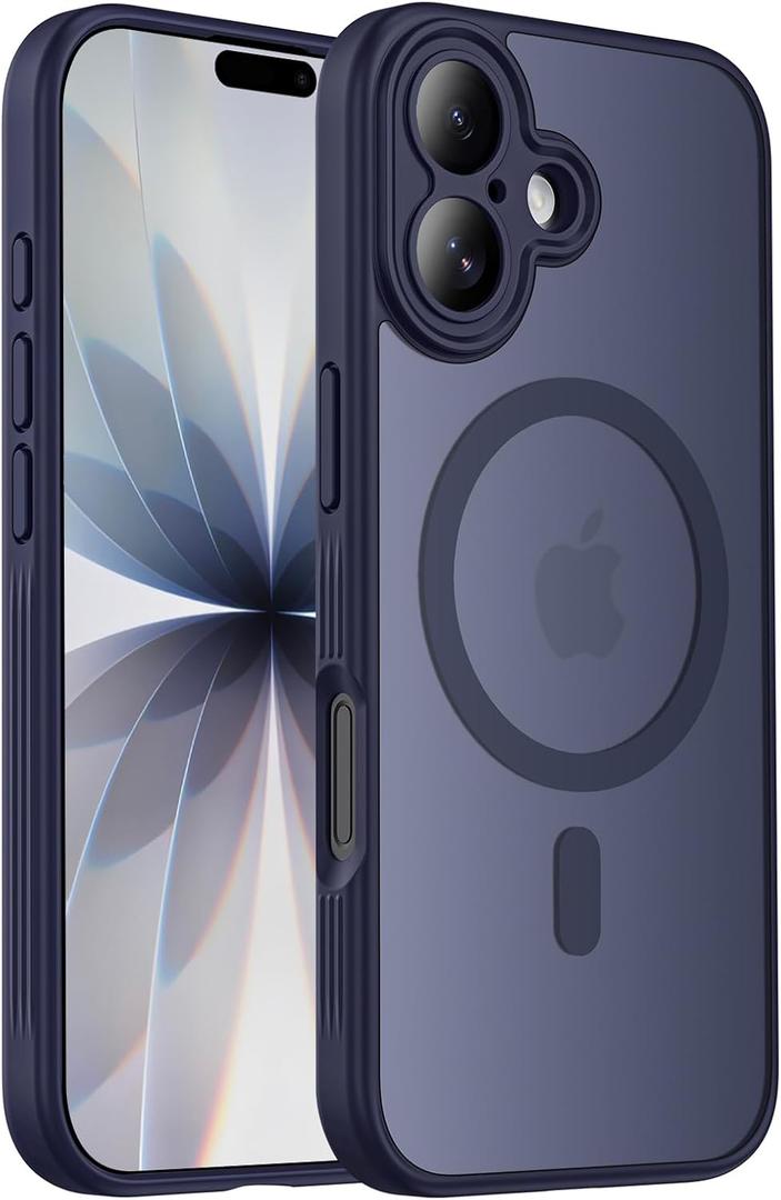 Designed for iPhone 17 Case, Compatible with MagSafe, [Camera Protection] [15FT Military Droptection] Shockproof Translucent Matte Anti-Slip Phone Case, 6.3", Deep Blue
