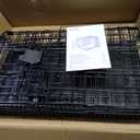 Amazon Basics Portable, Foldable Metal Wire Dog Crate with Removable Tray, Double Door, Divider Panel, Easy to Assemble, 22 x 13 x 16 in, Black