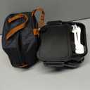 Adults Bento Lunch Box Set with Thermo Bag, 74oz Stackable Leak-proof 3-tiers Bento Box, Built-in Utensil and Sauce Container for Work, School, Dining Out (Black)