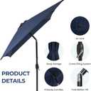 SUNVIVI OUTDOOR Patio Umbrella, Rectangular Patio Umbrella, Metal Pole Square Outdoor Umbrella with Crank and Push Button Tilt, Large Outdoor Umbrella with Polyester Canopy