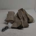 Dark Flax Heavy Burlap Room Darkening Curtains 96 Inches Long for Bedroom, Rustic Boho Pinch Pleated Blackout Linen Drapes 40x96 Inch Length 2 Panels Set Slide Door Curtain Decor with Adjustable Hooks