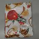 SASTYBALE Christmas Tablecloth Rectangle, Jacquard Fabric Christmas Table Cloth with Poinsettia Flowers, Spillproof Table Cover for Winter Holiday Dinner Decor (Rectangle, 60" x 84")