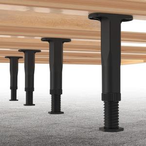 4 PCS (8.3"-14.5") Adjustable Bed Frame Support Legs, Frame Center Slats Heavy Support Leg,Durable Furniture Suport Legs for Frame/Sofa/Dresser/Table, Legs Furniture Replacement Parts