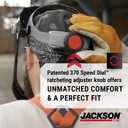 Jackson Safety Lightweight MAXVIEW Premium Face Shield - Mask with 370 Speed Dial Ratcheting Headgear, ANSI Z87.1, for Work, Grinding, Cutting - Anti Fog Coating - Clear Tint, 1 Count (Black)