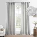 HPD Half Price Drapes Basic Faux Linen Curtains Grommet - 50*60 inch - Natural Linen Curtain for Living Room, Bedroom, Dinning Room, Modern Farmhouse Drapes, Off White