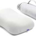 Cushion Lab Travel Deep Sleep Pillow  Compact Memory Foam Neck Pillow for Sleeping, Portable Pillow for Hotels, Camping, Side & Back Sleepers, On-The-Go  Calm Grey