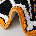 TRUEDAYS Halloween Bathroom Rugs with Black Bat and Orange Wings, Cute Funny Bath Mat Cartoon Non Slip Kitchen Mats Soft Washable Rug Spooky Indoor Home Decor (20x31inches)