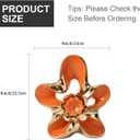 Ceramic Statue Home Decor Aesthetic Abstract Flower Sculpture Modern Decorative Statues for Living Room Bedroom Bookshelf Desktop Dinging Table Centerpiece Office (Orange and Gold)