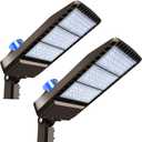 Juyace 300W LED Parking Lot Light Slip Fitter Mount Dusk to Dawn Outdoor Lighting Exterior Flood Commercial Outside IP65 Waterproof Security Area Shoebox Street (2 Pack)