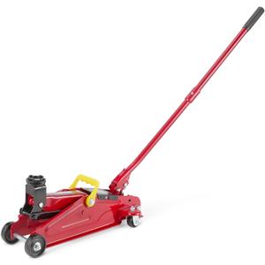 Amazon Basics Hydraulic Floor and Portable Car Jack, 2.2 Short Ton/ 2 Metric Ton/ 2 Tonne / 2000 kg Capacity, Slow Release, Red