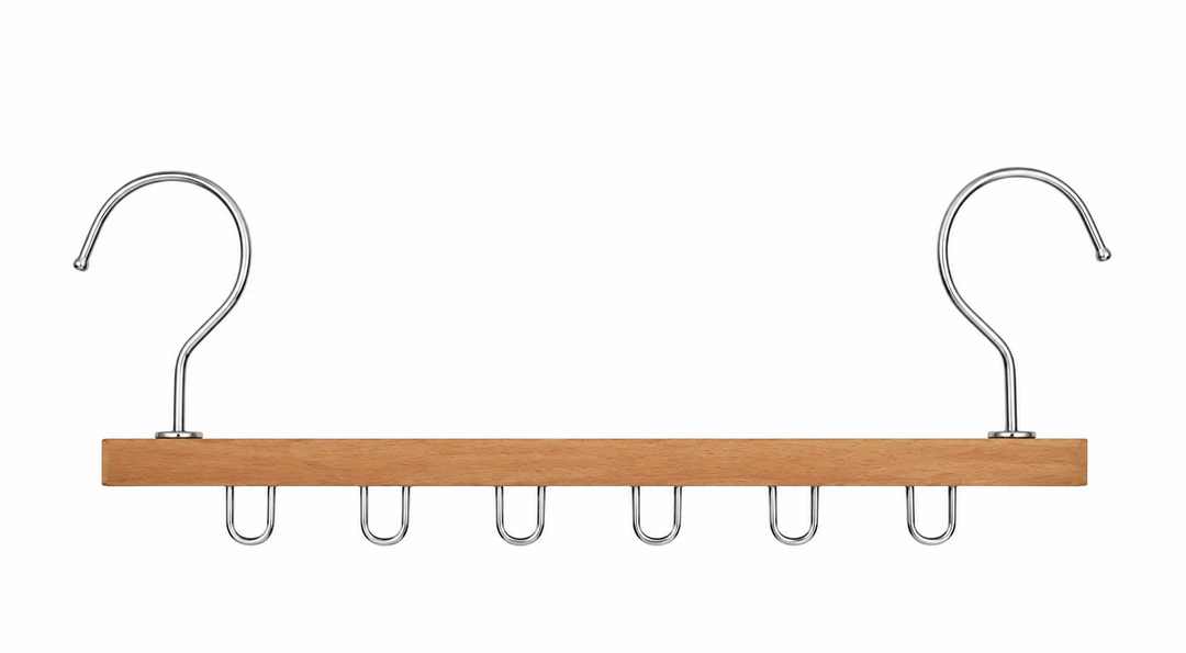StorageWorks Hat Rack, Closet Organizer and Storage for Baseball Caps,Set of 4 with 6 Adjustable Stainless Steel Clips, Fits All Caps, Natural Wood Color