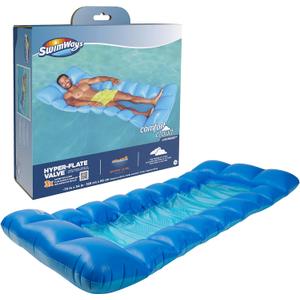 Swimways Comfort Cloud Pool Lounger with Fast Inflation & Headrest Pillow, Oversized Inflatable Pool Floats for Adults (Lounger with Hyper-Flate Valve)