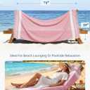 LANE LINEN Turkish Beach Towel Set of 4 - Beach Towels, Pre-Washed Pool Towel, Extra Large Beach Towel, Quick Dry & Sand Free, Absorbent Travel Towel, 39"x71" - Candy Pink