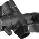 PDPBath Brass 3 Way Shower Arm Diverter Valve for Handheld Shower Head and Fixed Shower Head, G1/2 Universal Connection - Oil Rubbed Bronze