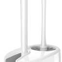 MR.SIGA Toilet Plunger and Bowl Brush with Holder, Heavy Duty Toilet Brush and Plunger Set for Bathroom Cleaning, White, 1 Set