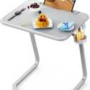 SAIJI TV Tray Table - Heavy Duty Extra Large TV Tray, Upgraded TV Dinner Trays for Eating Snack Food, Tilt & Height Adjustable TV Tray Laptop Desk for Sofa & Bedside Small Table (Grey)